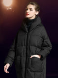 Over-the-knee Hooded Loose Thickened Slim Down Jacket