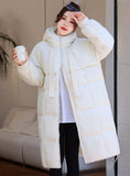 Hooded Thick Long Over-the-knee Cotton-padded Coat