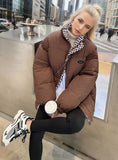 Thick Checkerboard Loose Cotton-padded Jacket