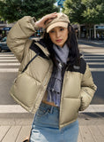 Collar Stitching Short Loose Thickened Cotton-padded Jacket