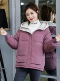 Casual Cotton-padded Hooded Short Down Coat