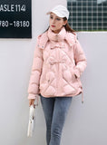 Short Thick Buckle Slim Cotton-padded Jacket