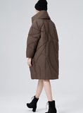 Collar Size Loose Thickened Long Down Jacket