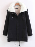 Long Cotton-padded Jacket Warm Cclothes With Hat