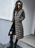 Down Jacket Female Vintage A line Overcoat Ultralight