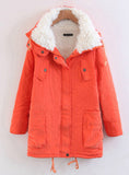 Long Cotton-padded Jacket Warm Cclothes With Hat