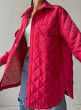 Buckle Lapel Loose Rhombus Cotton-padded Jacket