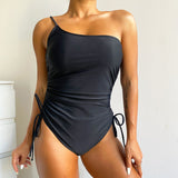 Solid Color Highly Elastic Swimwear