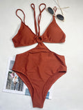 Double Strap Tight Cutout Swimsuits