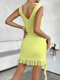 Deep V Slim Suspender Dresses