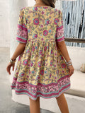 Printed Short-Sleeved Dresses