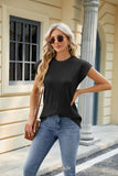 Solid Color Round Neck Loose Short Sleeve T-Shirt Tops