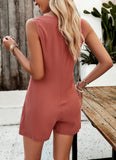 Sleeveless Solid Color Jumpsuits