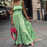 Off-shoulder Floral Camisole Long Dress