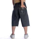 Casual Hip-Hop Loose Oversize Black Color Printed Cropped Pants