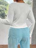 Plus Size Slim Fit Stretch Knit Long Sleeve T-Shirts