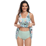 Two-Piece Conservative Skirt Swimsuits