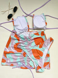 Three-Piece Smocked Skirt Bikini Swimsuits