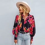 Long Sleeve Printed Shirt Tops