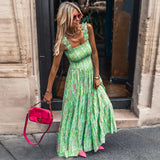 Off-shoulder Floral Camisole Long Dress