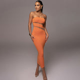 Strapless Hollow Hip-Hugging Dress