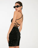 Sequin Suspender Tight Backless Skirts