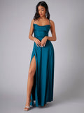 Backless Halter Waist Long Dress