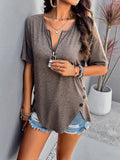 Solid Color Short Sleeved Top