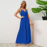 V-Neck Camisole Pleated Jumpsuits