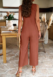 Sleeveless Solid Color Jumpsuits