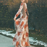 Printed Lace-Up Fashion Slim Dresses