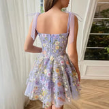 Three-Dimensional Flower Embroidery Hip-Hugging Sexy Suspender Dress