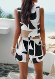 Casual Printed Vest Sets