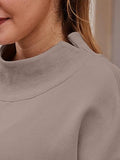 Casual Loose Half Turtleneck Fleece Sweatshirt