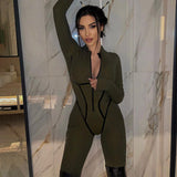 New Sports Style Leggings Sexy Tight Long Sleeve Jumpsuits