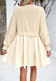 Long Sleeve Contrast Color Dresses