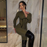 New Sports Style Leggings Sexy Tight Long Sleeve Jumpsuits