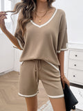 Casual Loose V-Neck Sweater Suits