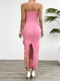 Solid Color Slim Tube Top Dresses