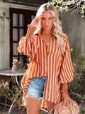 Long Sleeve Stripes Blouse