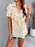 Printed Ruffled Top