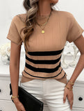 Temperament Slim-Fit Striped Sweater Tops