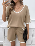 Casual Loose V-Neck Sweater Suits