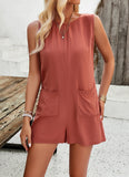 Sleeveless Solid Color Jumpsuits