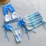 Three Piece Ruffled Bikini