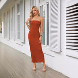 Side Slit Tube Top Bodycon Dress