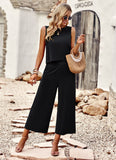 Sleeveless Top And Cropped Pants Two Piece Sets