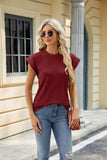 Solid Color Round Neck Loose Short Sleeve T-Shirt Tops