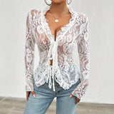 Sexy Slim Fit Long Sleeve Lace Tops