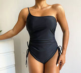 Solid Color Highly Elastic Swimwear